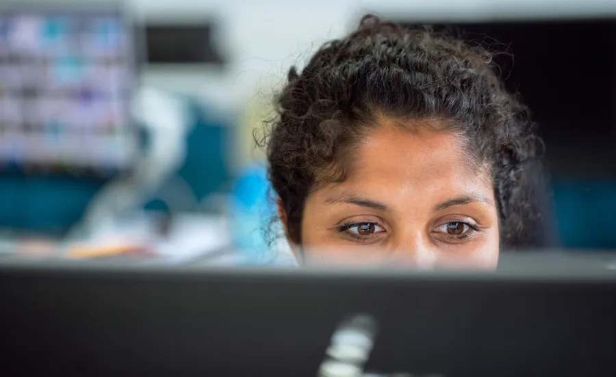 Woman at a computer