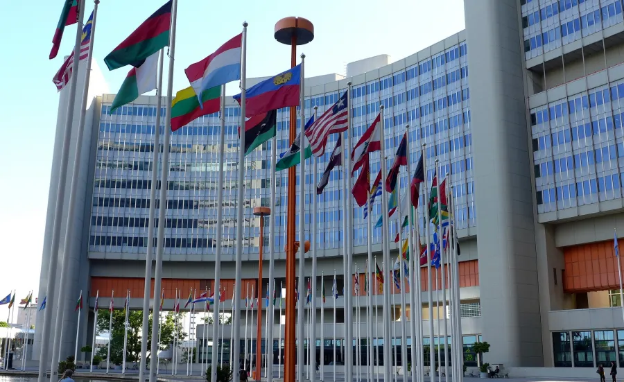 Exterior shot of the United Nations Office in Vienna