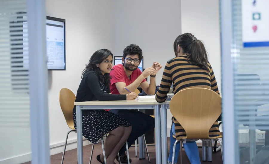 Three students working in breakout room