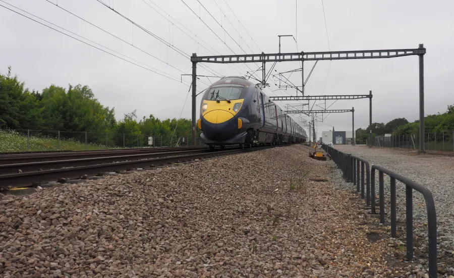 Shot of train passing