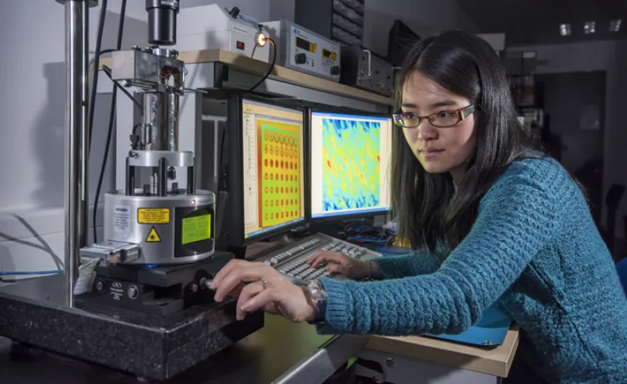 Electronics and computer science PhD student at work