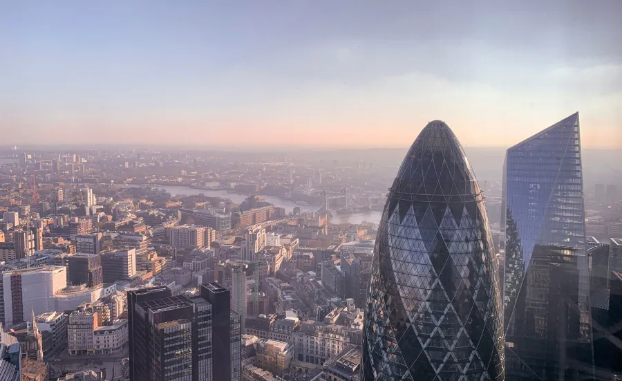 Aerial shot of 30 St Mary Axe