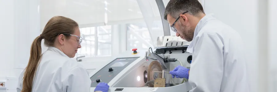 Scientists working with lab equipment