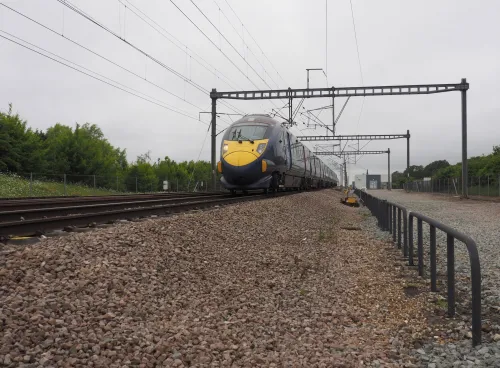 Shot of train passing