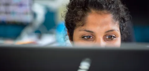Woman at a computer