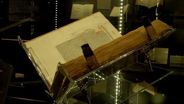 Book on display from the special collection