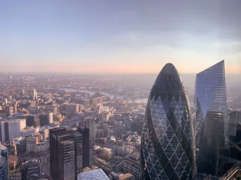 Aerial shot of 30 St Mary Axe