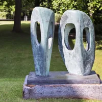 A photo of Barbara Hepworth's sculpture entitled 'Two Forms'