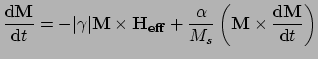 $\displaystyle {{\mathrm{d}\ensuremath{\mathbf{M}}}\over{\mathrm{d}t}} = {-\vert...
...f{M}} \times {\mathrm{d}\ensuremath{\mathbf{M}} \over {\mathrm{d}t}} \right )}}$